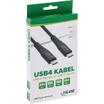 InLine USB4 Kabel, USB-C ST/ST, PD 240 W, 8K60Hz, TPE, Schwarz, 0,50 m