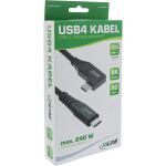 InLine USB4 Kabel, USB-C, gewinkelt, PD 240 W, 8K60Hz, TPE, schwarz, 2 m