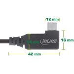 InLine USB4 Kabel, USB-C, gewinkelt, PD 240 W, 8K60Hz, TPE, schwarz, 1,50 m