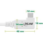 InLine USB4 Kabel, USB-C, gewinkelt, PD 240 W, 8K60Hz, TPE, weiß, 1,50 m