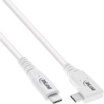 InLine USB4 Kabel, USB-C, gewinkelt, PD 240 W, 8K60Hz, TPE, weiß, 0,50 m