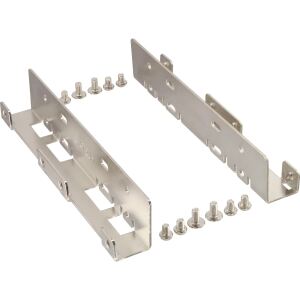 InLine HDD/SSD Einbauschienen, 2x 6,35cm (2,5") zu 8,89cm (3,5"), silber