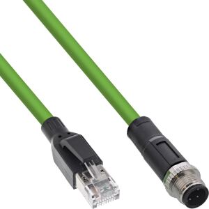 InLine Industrie Netzwerkkabel, M12 4pol D-kodiert St. zu RJ45 St., PUR, 7,5m