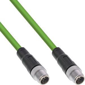 InLine Industrie Netzwerkkabel, M12 8pol X-kodiert St./St. Cat.6A PUR, 1m