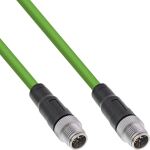 InLine Industrie Netzwerkkabel, M12 8pol X-kodiert St./St. Cat.6A PUR, 1m
