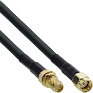 InLine WLAN Kabel, R-SMA-Stecker auf R-SMA-Kupplung, 0,3m