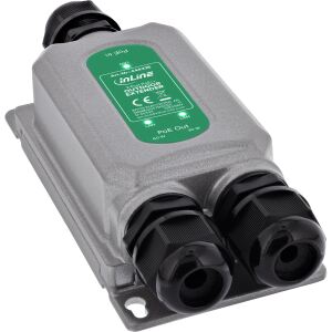 InLine Gigabit PoE Extender, 90 W, 2 Port, IP67, IEEE 802.3bt