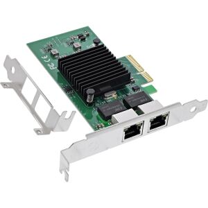 InLine Dual-Gigabit Netzwerkkarte, 2x RJ45 1 Gb/s, PCIe x4, inkl. Low-Profile