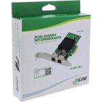 InLine Dual-Gigabit Netzwerkkarte, 2x RJ45 1 Gb/s, PCIe x4, inkl. Low-Profile