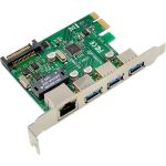 InLine Combokarte Gigabit Netzwerk und USB 3.2 Gen.1, 1x RJ45, 3x USB-A