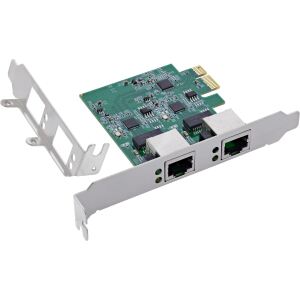 InLine Dual Gigabit Netzwerkkarte, 2x RJ45 2.5Gb/s, PCIe x1, mit LP Slotblech