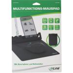 InLine Multifunktions-Mauspad mit Handy und Stifthalter, faltbar, schwarz