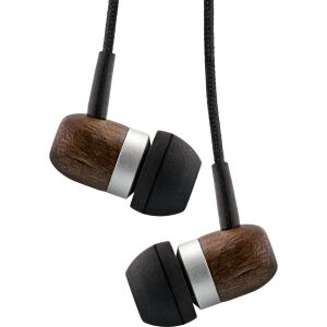 InLine woodin-ear, In-Ear Headset mit Kabelmikrofon und Funktionstaste, Walnuss