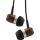 InLine woodin-ear, In-Ear Headset mit Kabelmikrofon und Funktionstaste, Walnuss