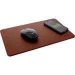 InLine Maus-Pad, Wireless Charging, 370x225x7mm, braun