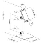 InLine Tablet Tischhalterung mit Standfuß, bis 12,9", schwarz