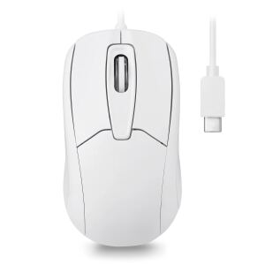 Perixx PERIMICE-209 C W, kabelgebundene USB-C Maus, Scrollrad, weiß