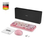 Perixx PERIDUO-713 DE, Mini Tastatur und Maus Set, Retro...