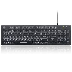 Perixx PERIBOARD-317 DE, beleuchtet, USB kabel, große Buchstaben, schwarz
