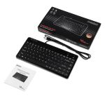 Perixx PERIBOARD-505H PLUS DE, Mini USB-Tastatur, Trackball, Hub, schwarz