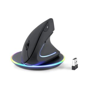 Perixx PERIMICE-713 RX Vertikale Ergonomie-Maus, kabellos, inkl. Ladepad