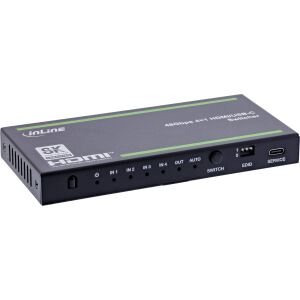 InLine HDMI Switch, 4-fach, 48Gb/s, 8K@60Hz, mit USB-C