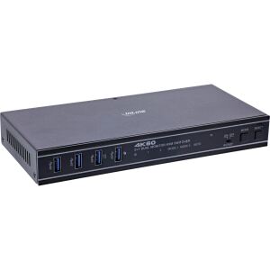 InLine KVM Switch, 2-fach, HDMI & DP, Dual Monitor, 4K60Hz, USB Hub, schwarz