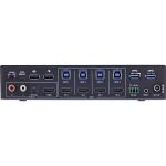InLine KVM Switch, 4-fach, HDMI, 4K60Hz, Multiviewer, USB Hub, schwarz