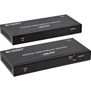 InLine KVM Extender, DP 4K/60Hz, HDBaseT, 150m, Set