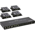 InLine Video Splitter/Extender, 1x4, Cat.6, HDMI 4K/30Hz, Kit, mit Empfängern