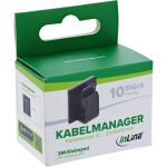 10er Pack InLine Kabelmanager Klebesockel XL, Nylon, 3M-Klebepad, schwarz