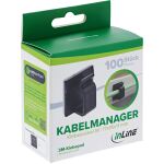 100er Pack InLine Kabelmanager Klebesockel M, Nylon, 3M-Klebepad, schwarz