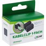 10er Pack InLine Kabelclip, 1-fach, selbstklebend, schwarz
