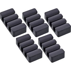 5er Pack InLine Kabelclip, 3-fach, selbstklebend, schwarz