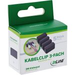 5er Pack InLine Kabelclip, 3-fach, selbstklebend, schwarz