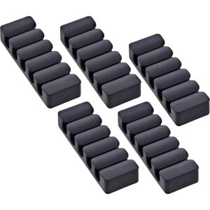 5er Pack InLine Kabelclip, 5-fach, selbstklebend, schwarz