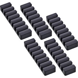 5er Pack InLine Kabelclip, 7-fach, selbstklebend, schwarz