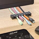 5er Pack InLine Kabelclip, 7-fach, selbstklebend, schwarz