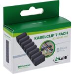 5er Pack InLine Kabelclip, 7-fach, selbstklebend, schwarz