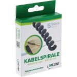 5er Pack InLine Kabelspirale, Kabelmanager 1-fach, 100x16mm, schwarz