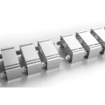 InLine Kabelkanal flexibel für höhenverstellbare Tische, 4 Kammern, grau