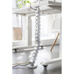 InLine Kabelkanal flexibel für höhenverstellbare Tische, 4 Kammern, grau