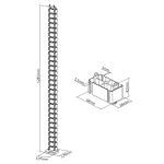 InLine Kabelkanal flexibel für höhenverstellbare Tische, 4 Kammern, grau