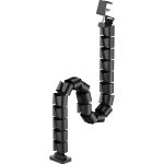 InLine Kabelkanal flexibel, höhenverstellbare Tische mit Tischklemme, schwarz