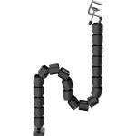 InLine Kabelkanal flexibel, höhenverstellbare Tische mit Tischklemme, schwarz