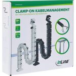 InLine Kabelkanal flexibel, höhenverstellbare Tische mit Tischklemme, schwarz