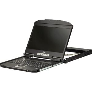 ATEN CL3700NW US Kurze Tiefe Single Rail 18,5"-LCD Konsole (USB HDMI), US-Layout