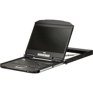 ATEN CL3100NX US Kurze Tiefe Single Rail 18,5"-LCD Konsole (USB, VGA), US-Layout