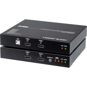 ATEN CE824-AT-G KVM Konsolen-Extender, USB HDMI Dual View HDBaseT 2.0