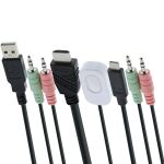 InLine KVM Switch, 2-fach, USB-C + HDMI zu HDMI, 4K, mit Audio, integr. Kabel